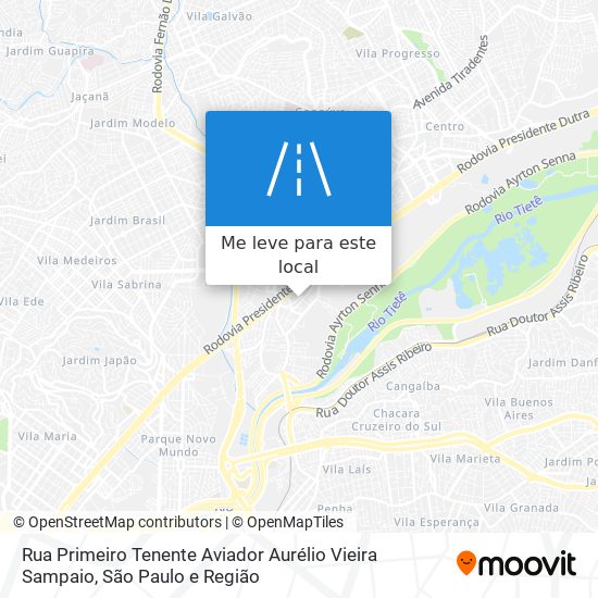 Rua Primeiro Tenente Aviador Aurélio Vieira Sampaio mapa