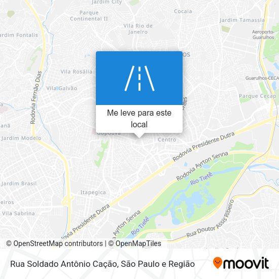 Rua Soldado Antônio Cação mapa