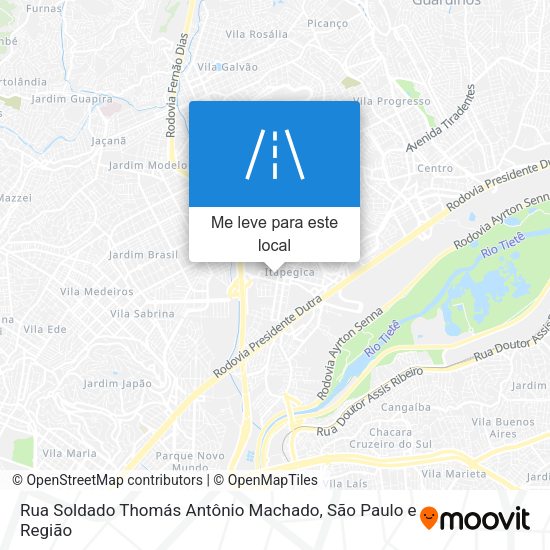 Rua Soldado Thomás Antônio Machado mapa