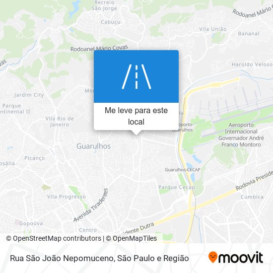 Rua São João Nepomuceno mapa