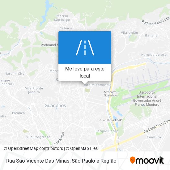 Rua São Vicente Das Minas mapa