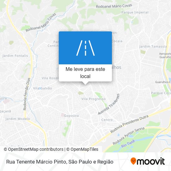 Rua Tenente Márcio Pinto mapa