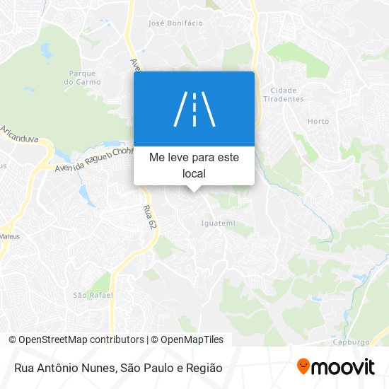 Rua Antônio Nunes mapa