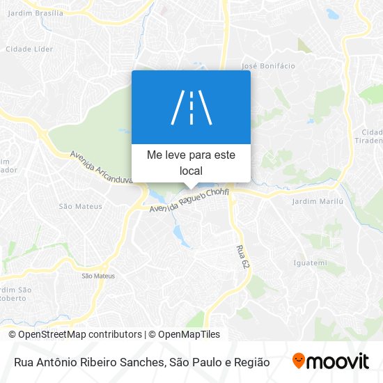 Rua Antônio Ribeiro Sanches mapa