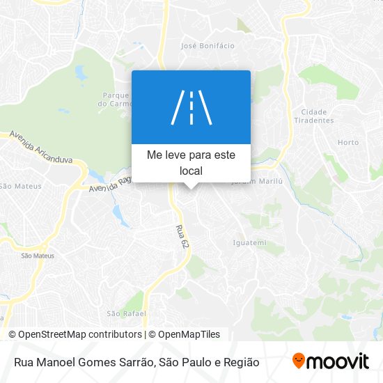 Rua Manoel Gomes Sarrão mapa