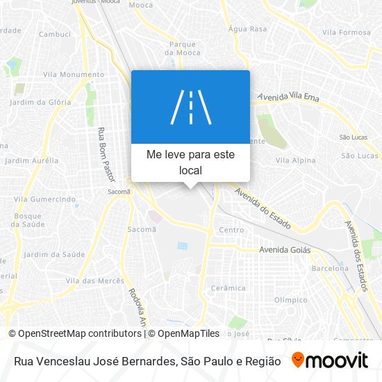 Rua Venceslau José Bernardes mapa