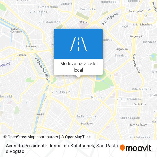 Avenida Presidente Juscelino Kubitschek mapa