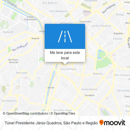 Túnel Presidente Jânio Quadros mapa