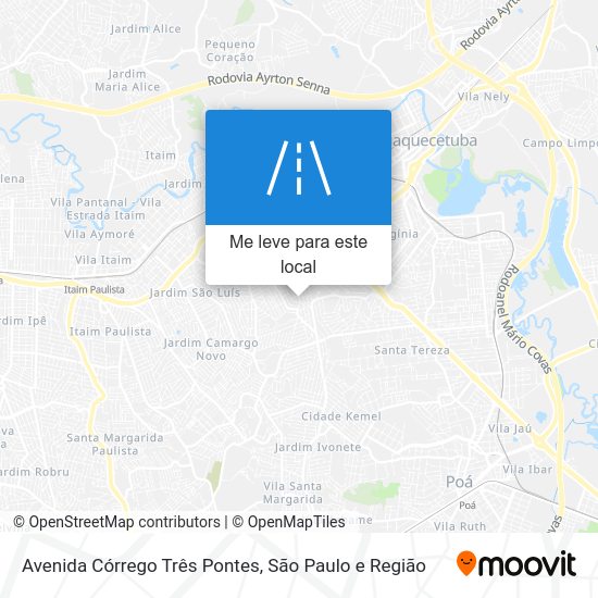 Avenida Córrego Três Pontes mapa