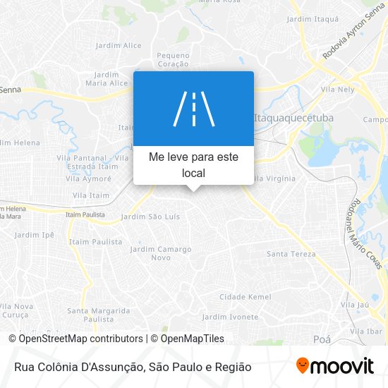 Rua Colônia D'Assunção mapa