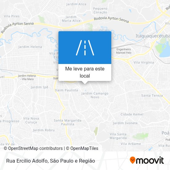 Rua Ercilio Adolfo mapa