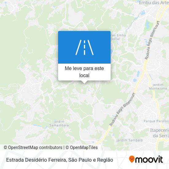 Estrada Desidério Ferreira mapa