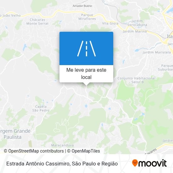 Estrada Antônio Cassimiro mapa