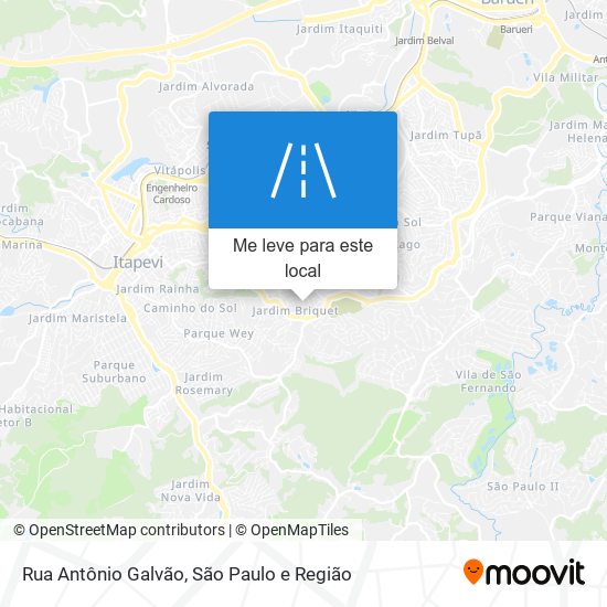 Rua Antônio Galvão mapa