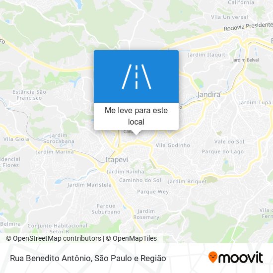 Rua Benedito Antônio mapa