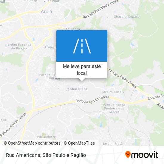Rua Americana mapa