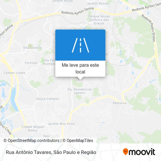 Rua Antônio Tavares mapa