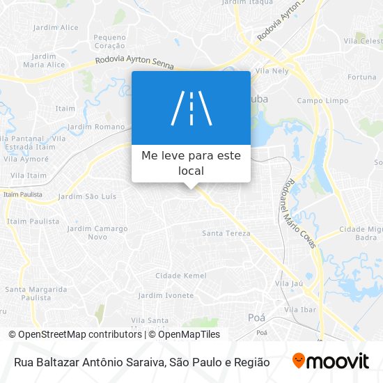 Rua Baltazar Antônio Saraiva mapa