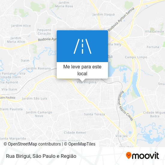 Rua Birigui mapa