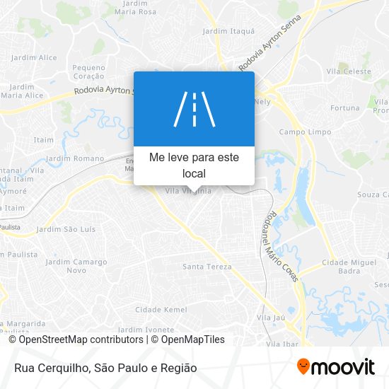 Rua Cerquilho mapa
