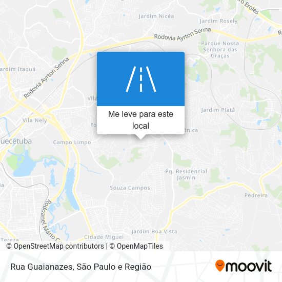 Rua Guaianazes mapa