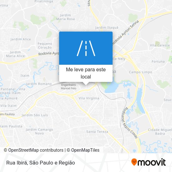 Rua Ibirá mapa