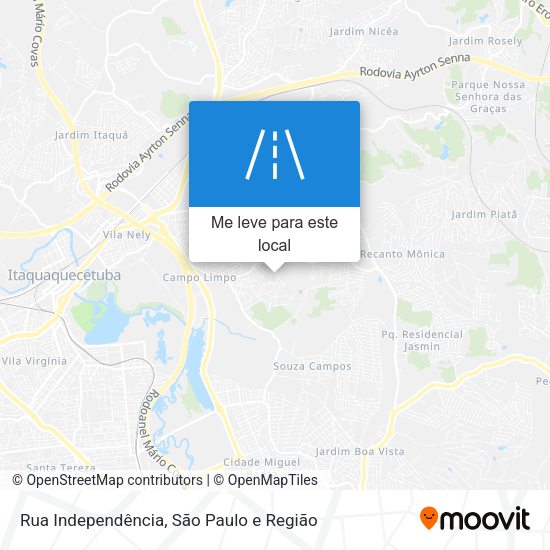 Rua Independência mapa