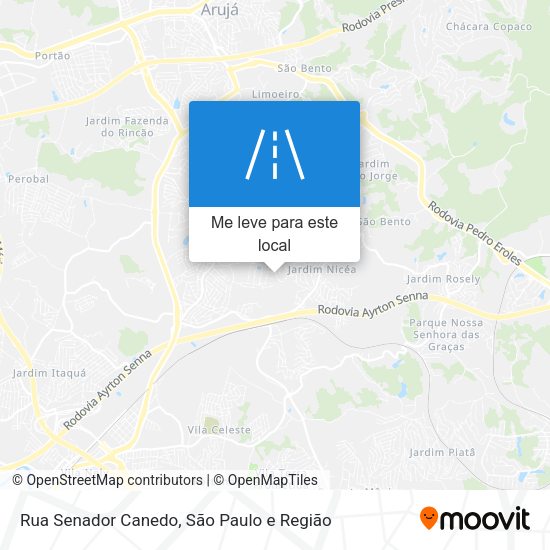 Rua Senador Canedo mapa