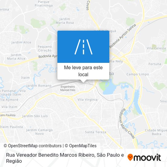 Rua Vereador Benedito Marcos Ribeiro mapa