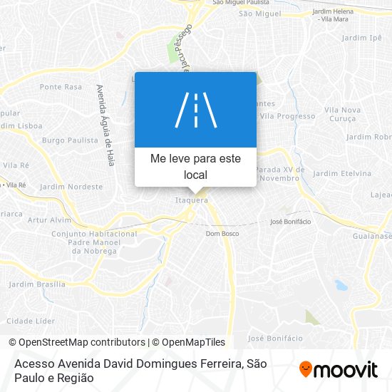 Acesso Avenida David Domingues Ferreira mapa