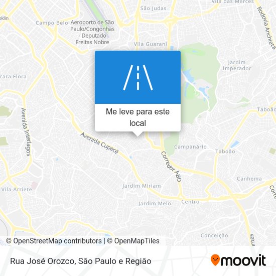 Rua José Orozco mapa