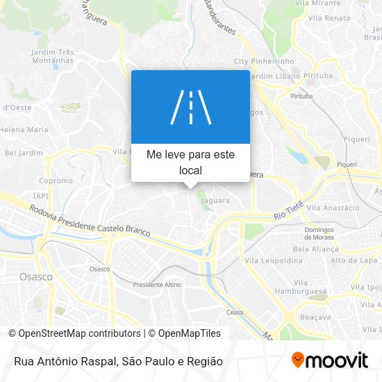 Rua Antônio Raspal mapa