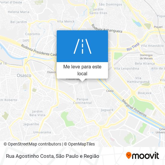 Rua Agostinho Costa mapa