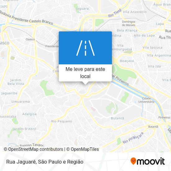 Rua Jaguaré mapa