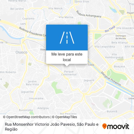 Rua Monsenhor Victorio João Pavesio mapa