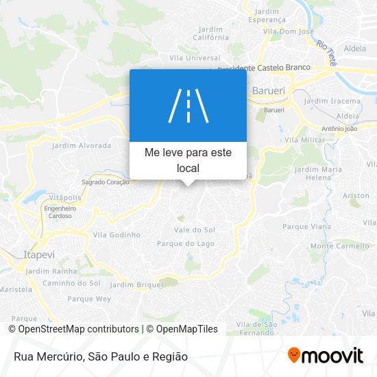 Rua Mercúrio mapa
