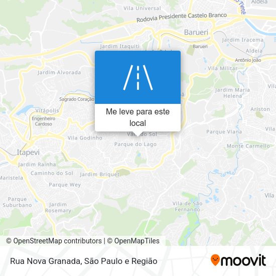 Rua Nova Granada mapa