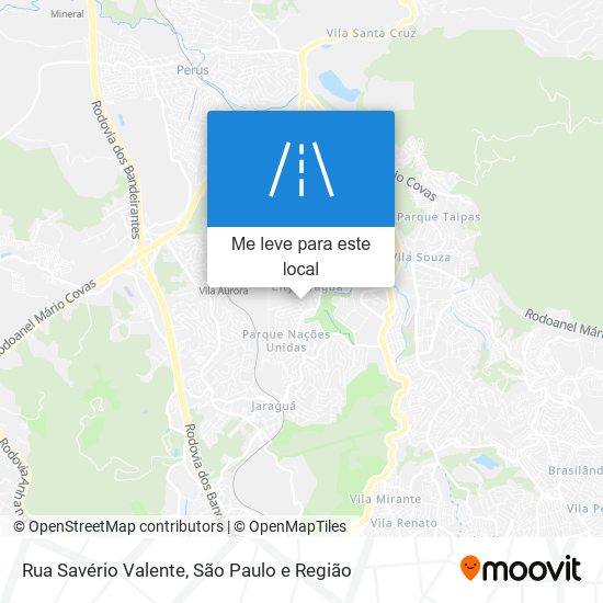 Rua Savério Valente mapa