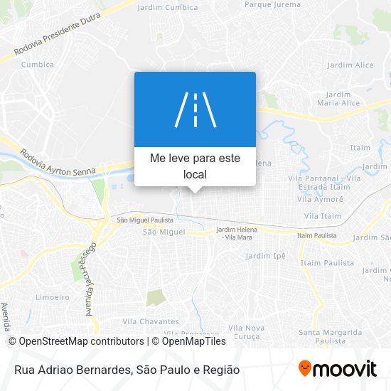 Rua Adriao Bernardes mapa