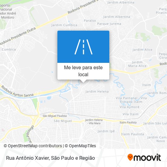 Rua Antônio Xavier mapa