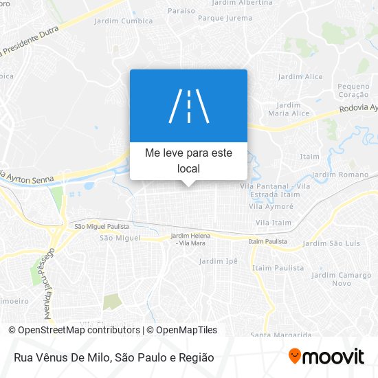 Rua Vênus De Milo mapa