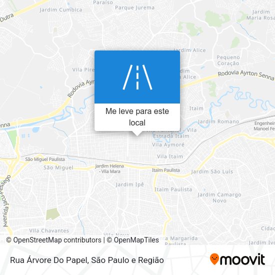 Rua Árvore Do Papel mapa