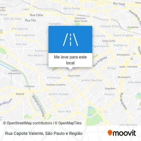 Rua Capote Valente mapa