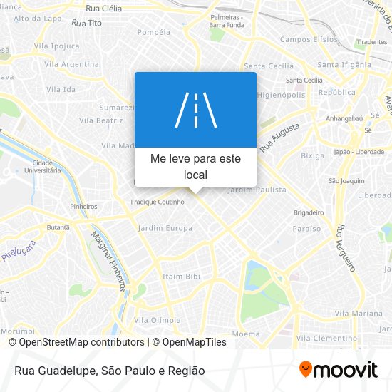 Rua Guadelupe mapa