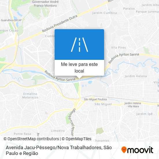 Avenida Jacu-Pêssego / Nova Trabalhadores mapa