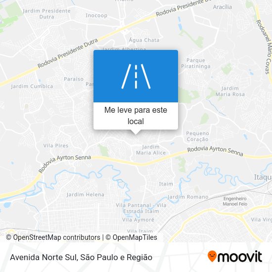 Avenida Norte Sul mapa