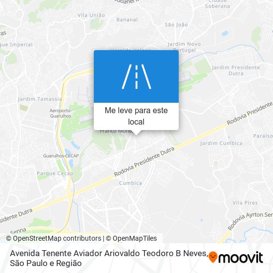 Avenida Tenente Aviador Ariovaldo Teodoro B Neves mapa