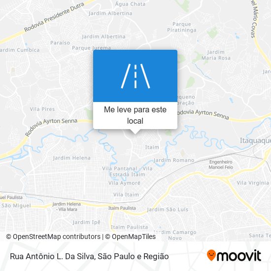 Rua Antônio L. Da Silva mapa