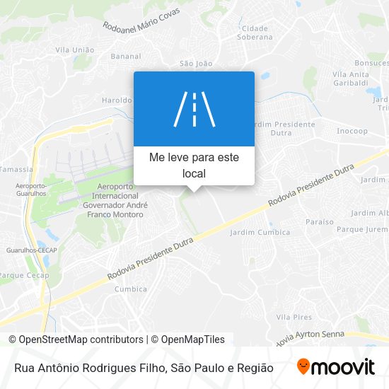 Rua Antônio Rodrigues Filho mapa