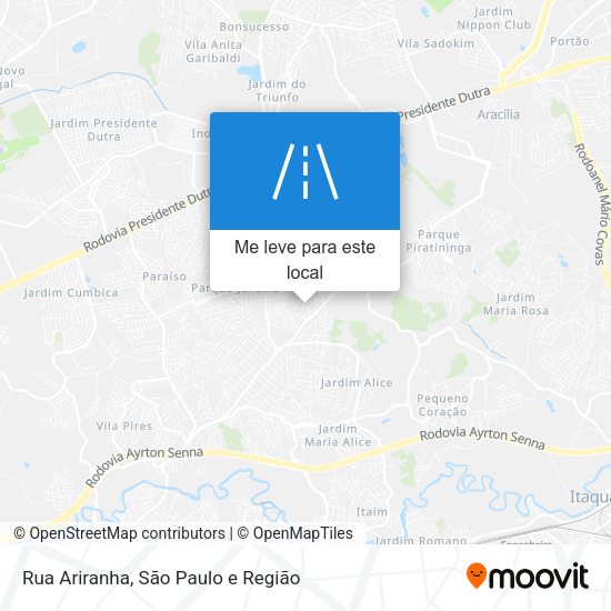 Rua Ariranha mapa